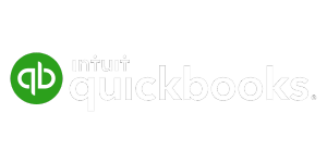 QuickBooks logo with a green circle containing qb next to the white intuit quickbooks text on a black background.